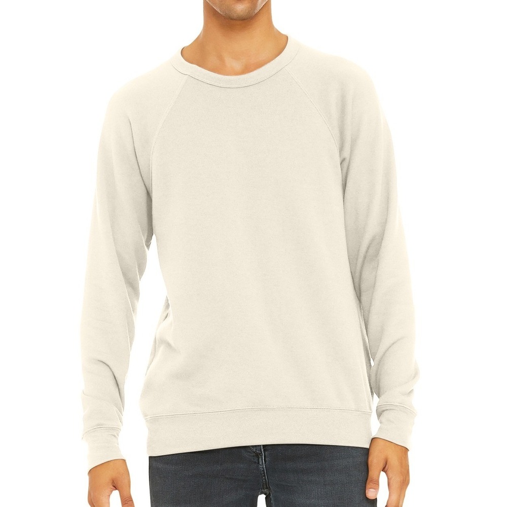 Bella+Canvas 2XL Natural Raglan Sweatshirt Unisex Fleece Pullover BC3901